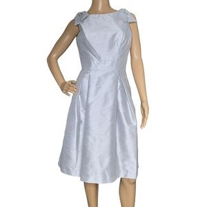 Alfred Sung short bridesmaid dress with bows dove NWT 2 / 4 / 8
